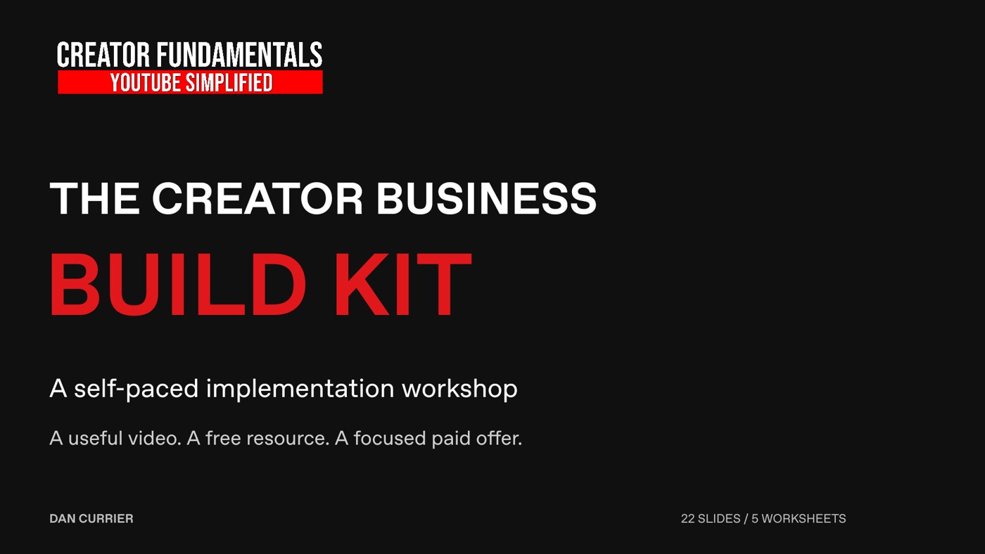Cover of The Creator Business Build Kit self-paced workshop
